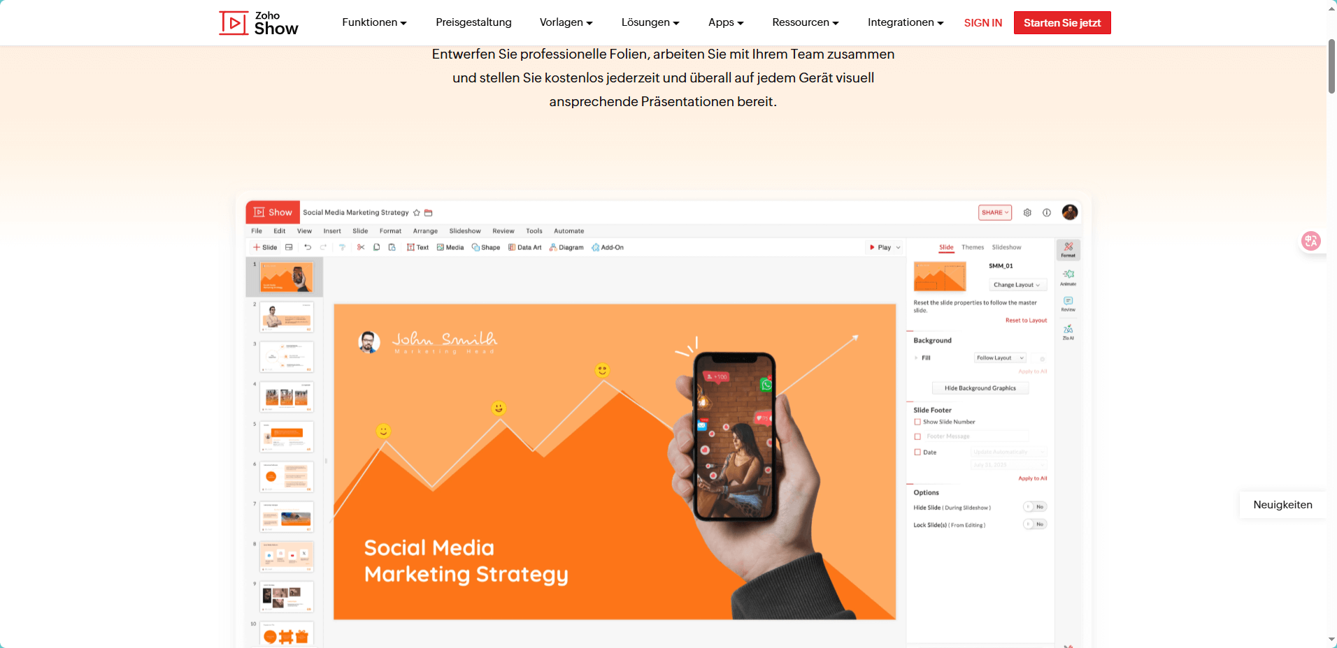 Zoho Show：轻量、跨端、适合企业团队使用的AIPPT工具
