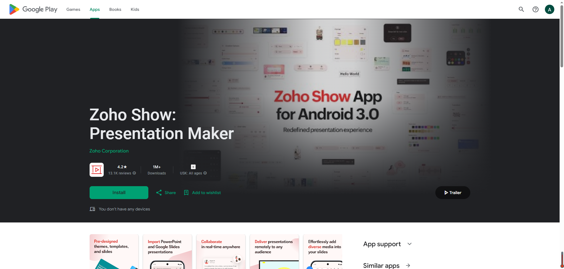 Zoho Show：团队协作，兼容性强