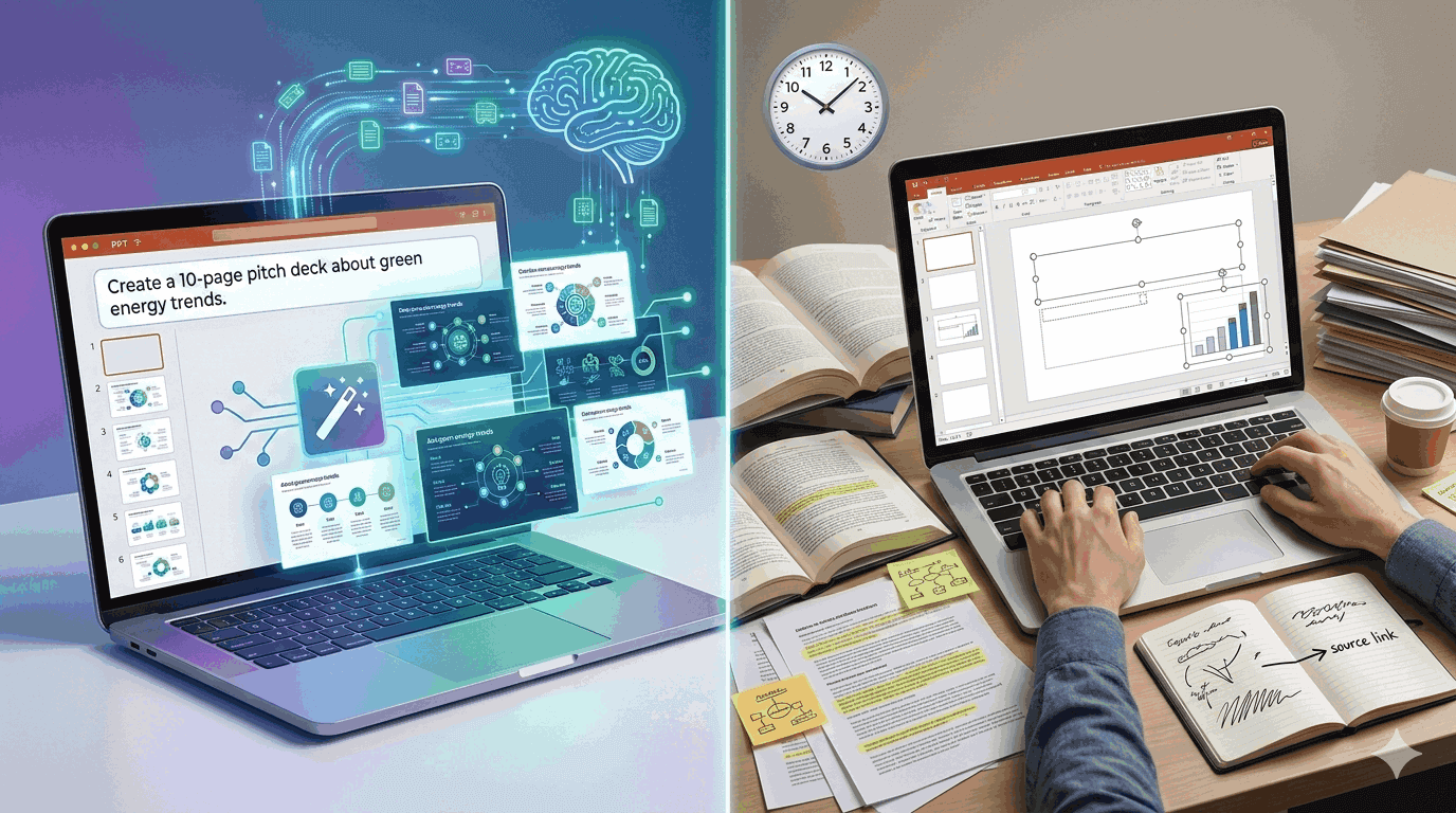 AI生成PPT与传统手动做 PPT 的本质区别