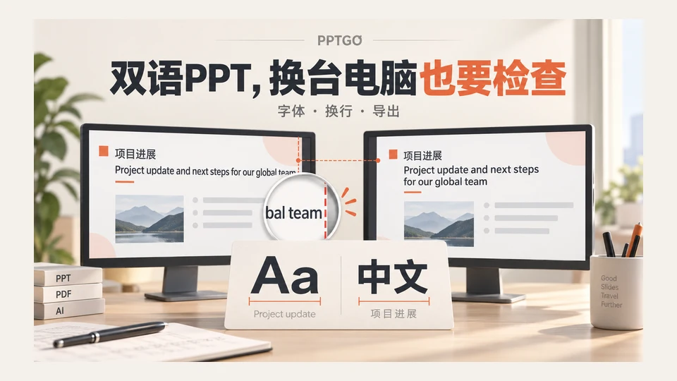 中英双语 PPT 字体与换行怎么验收？AI 生成后的压力测试方法