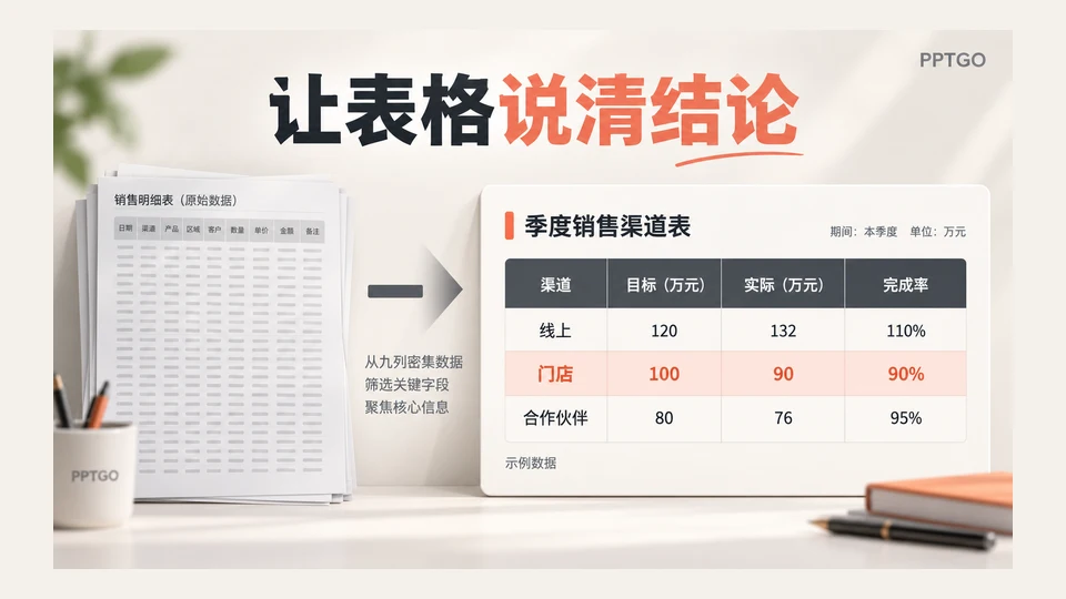 PPT表格怎么做?结构设计、数据对齐与可读性检查
