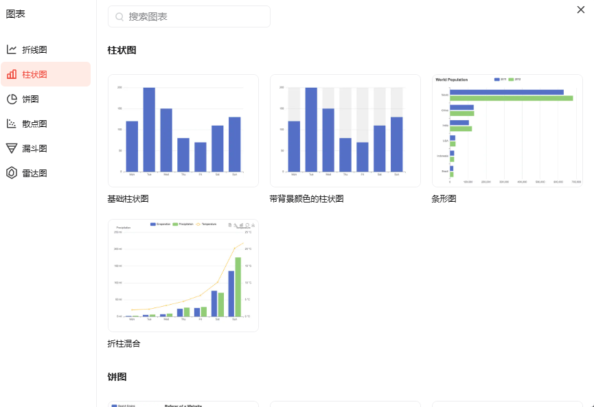 插入柱状图