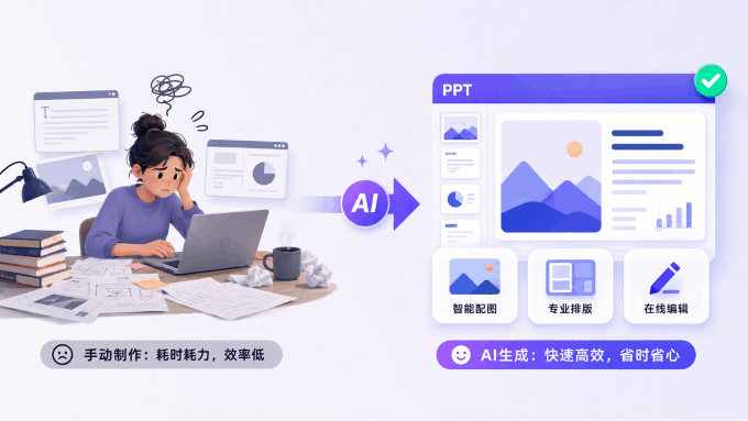 传统手动制作与AI制作PPT对比