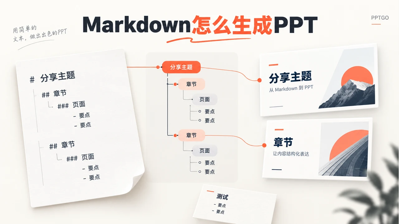 Markdown标题与列表层级经过大纲整理，对应到演示章节和内容页