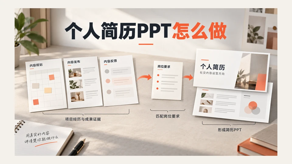个人简历PPT怎么做？模板选择、项目证据与导出方法