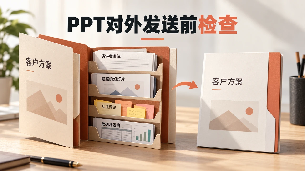 客户方案外发副本旁展开备注、隐藏页、批注与源数据层