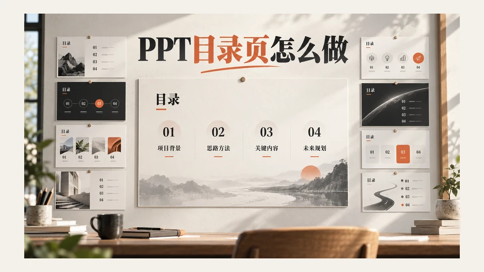 PPT目录页怎么做好看?8种目录形式与内容编排方法