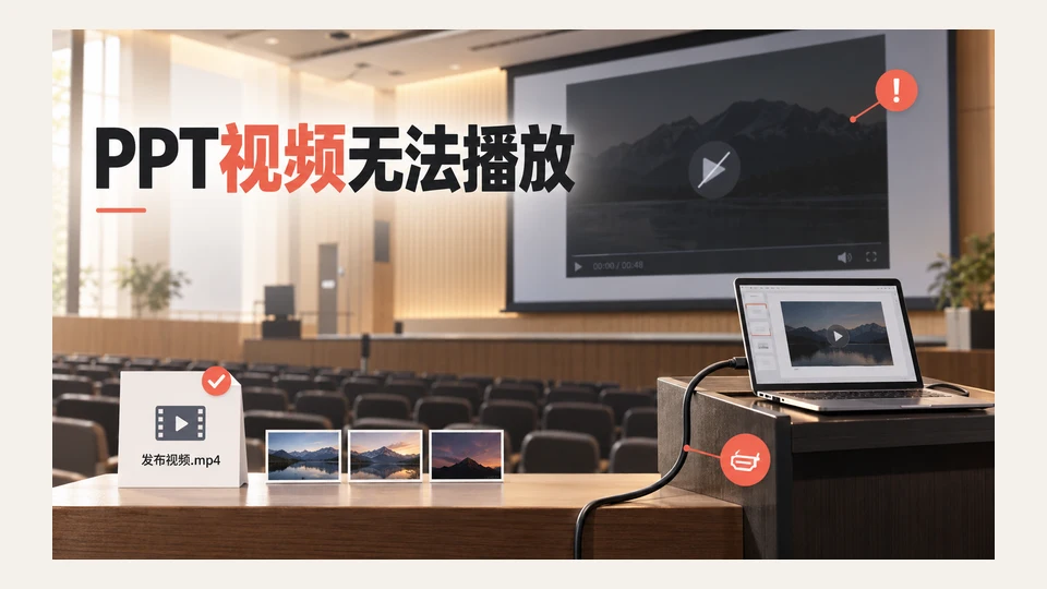 PPT视频无法播放怎么办?格式、链接与现场设备排查