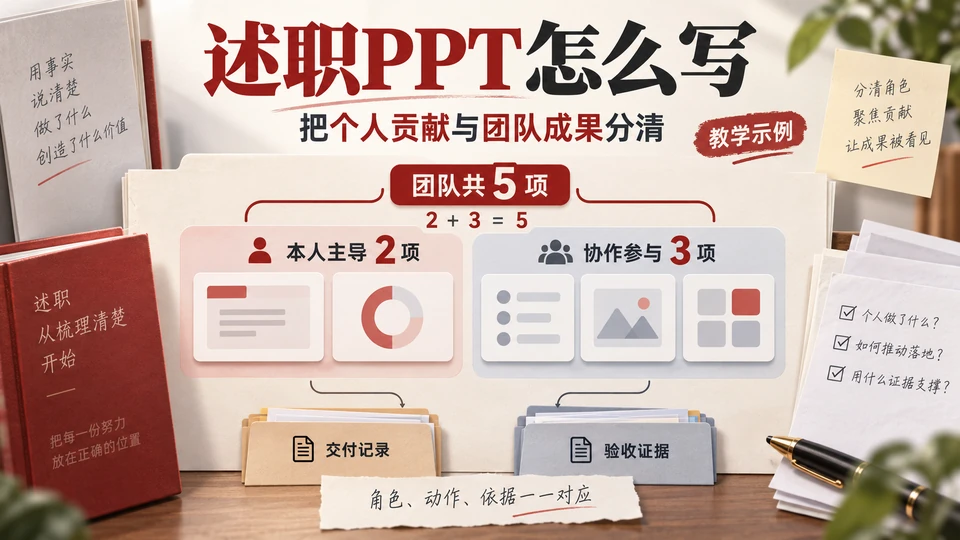 述职PPT怎么写？成果证据与个人贡献