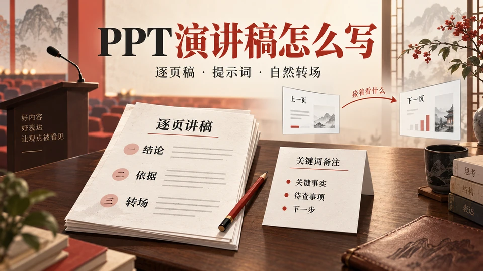 PPT演讲稿怎么写？逐页备注与转场