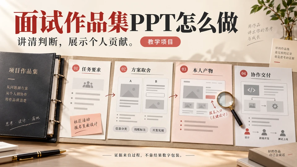 面试作品集PPT怎么做？项目过程与个人贡献