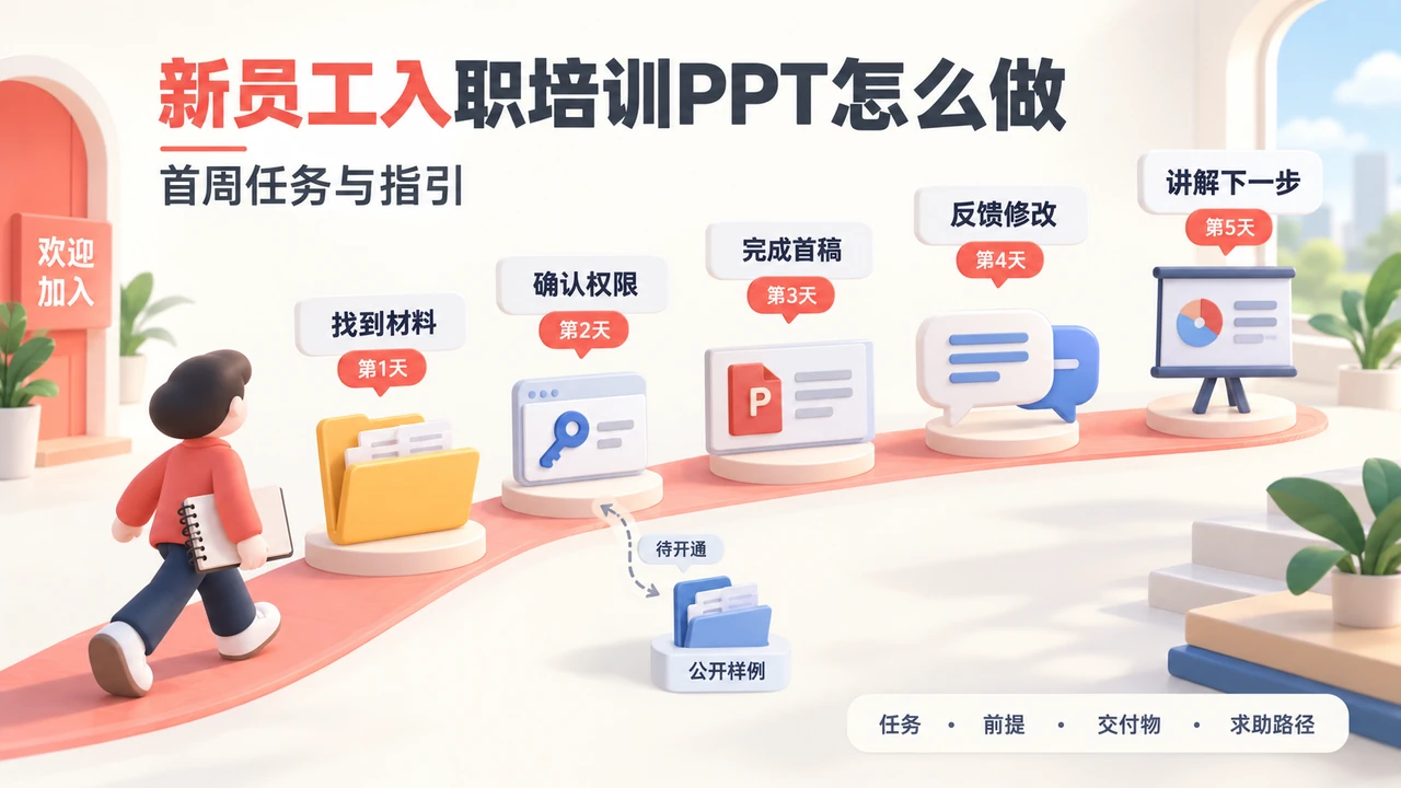新员工首周从找到材料到讲解下一步的五天任务指引