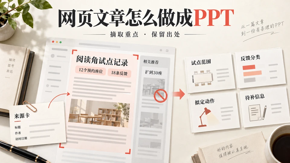 网页文章怎么做成PPT？摘取重点与保留出处