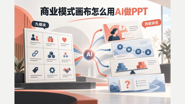 商业模式画布怎么用AI做PPT?9模块归4组