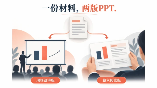 同一份材料怎么生成2版PPT？演讲版与阅读版
