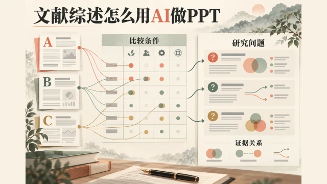 文献综述怎么用AI做PPT？3步整理研究分歧