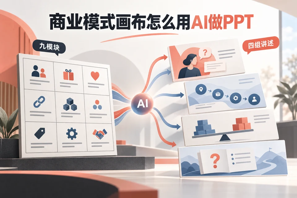 商业模式画布九模块整理为三组主体内容与一组关键假设