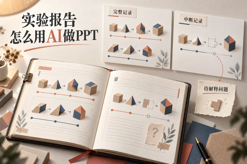 实验记录中的完整结果与中断异常分开整理成PPT页面