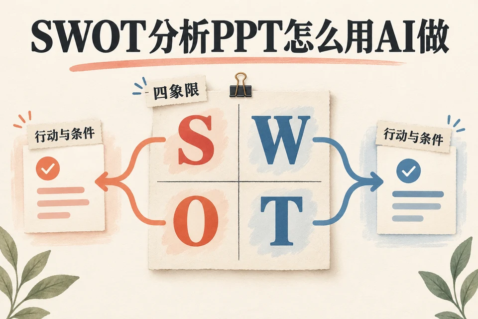 SWOT四象限中的事实连接到机会探索与短板改进动作
