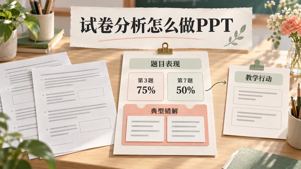 试卷两道题按各自满分计算得分率，再连接教学改进