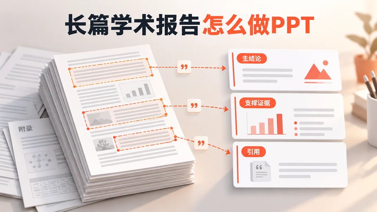长篇报告提炼主结论并保留支撑证据与引用