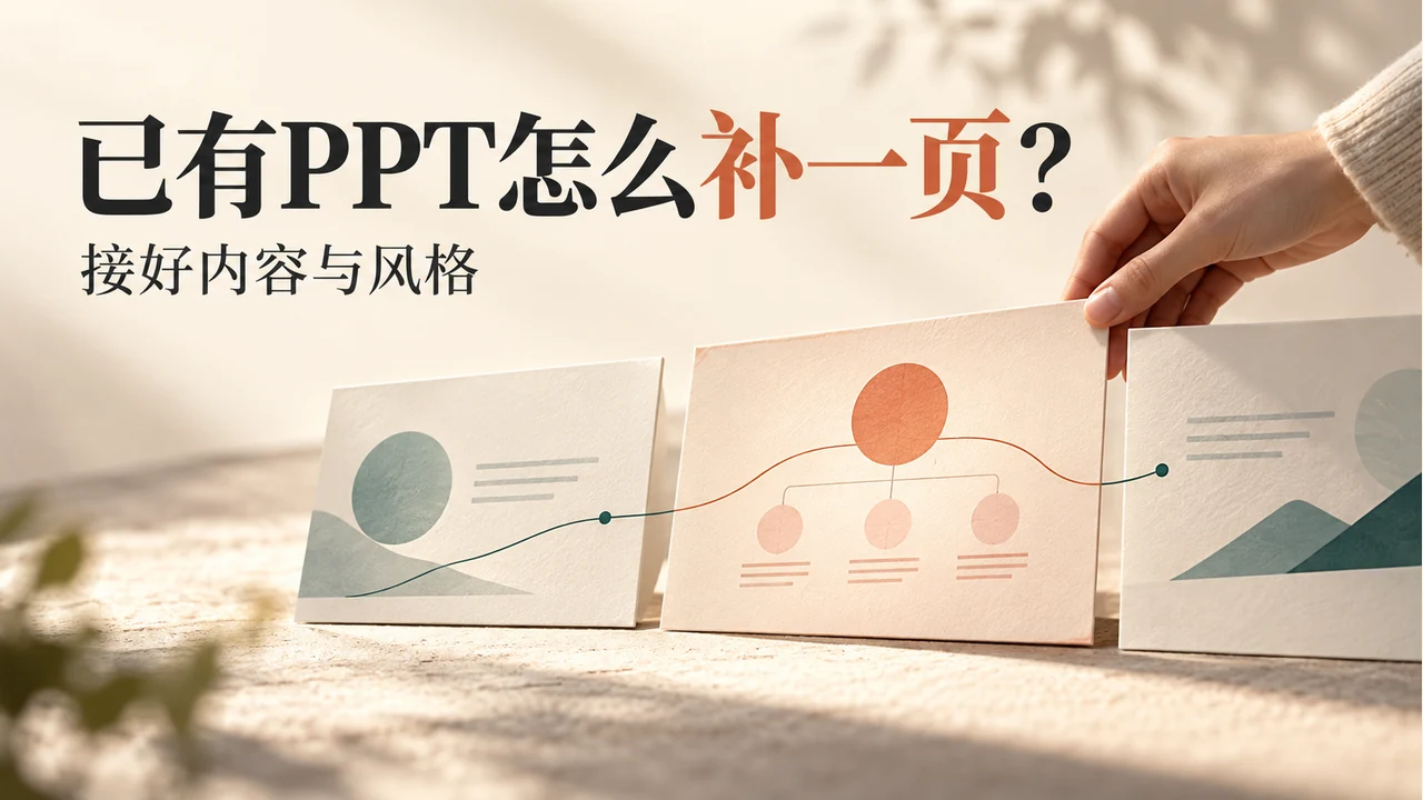 在已有演示页面之间补入一页，衔接前后内容