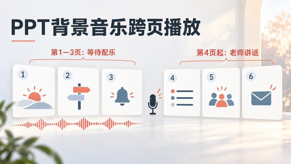 PPT背景音乐怎么跨页播放？起止与循环设置