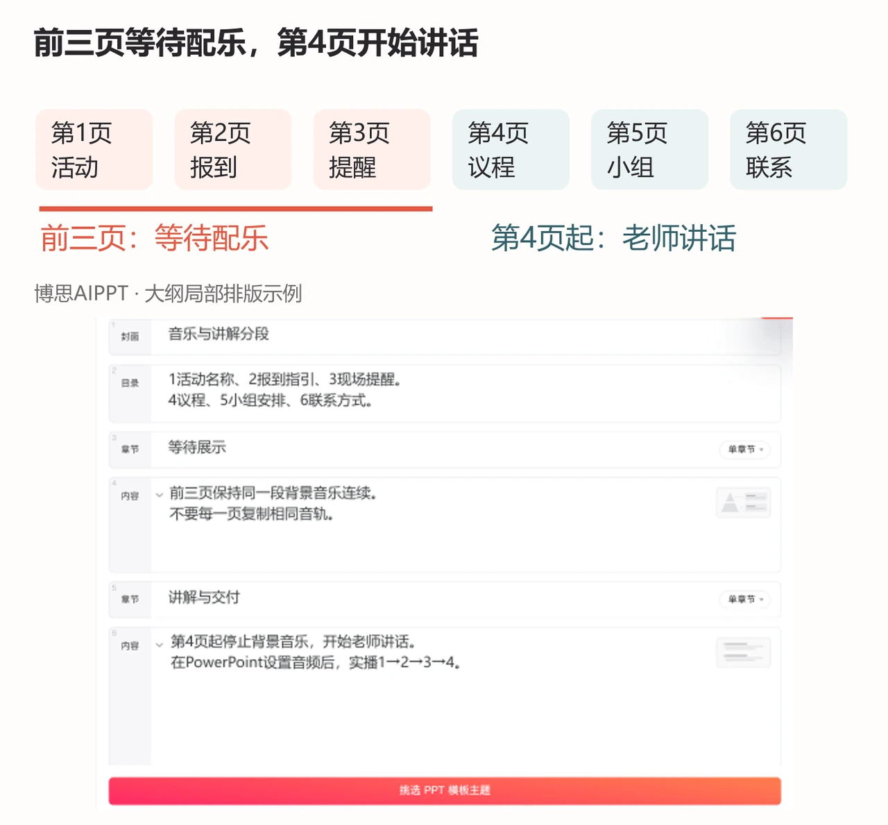 迎新页面顺序与前三页配乐范围