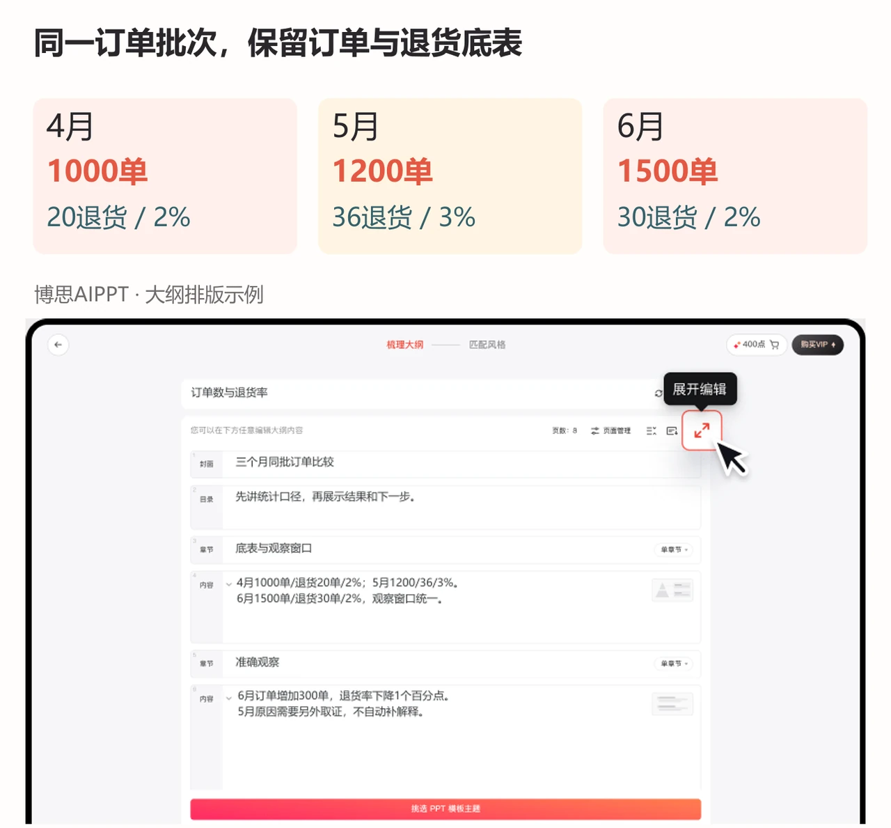 三个月订单和退货数的同批口径
