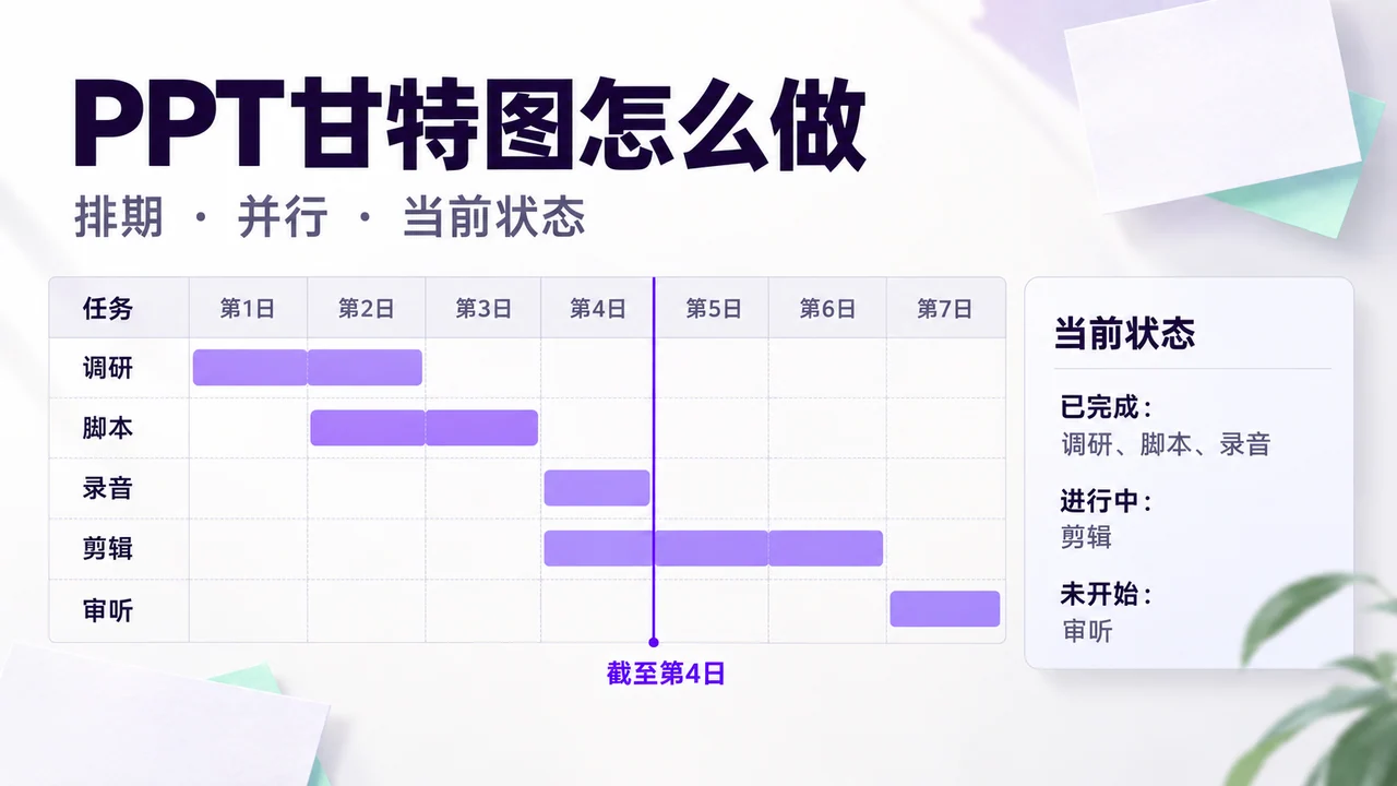 播客制作五项任务的排期与第4日当前状态