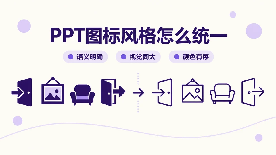 PPT图标风格怎么统一？大小与颜色