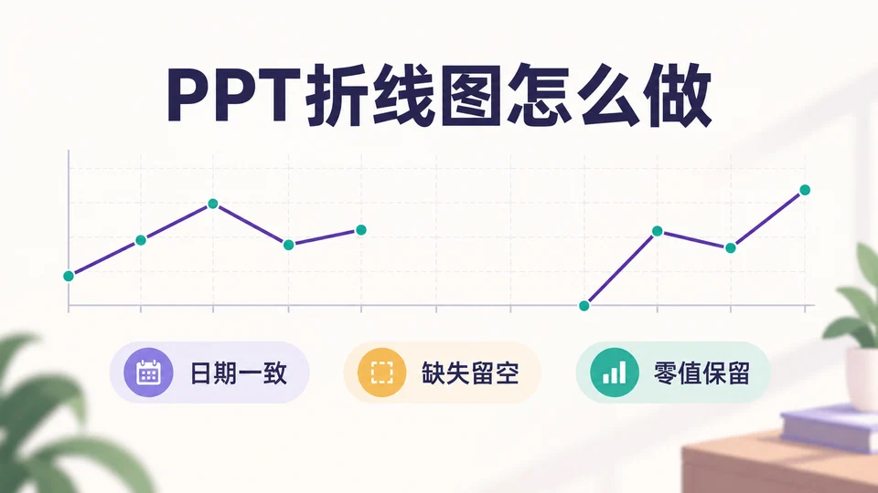 PPT折线图怎么做?时间轴与缺失数据
