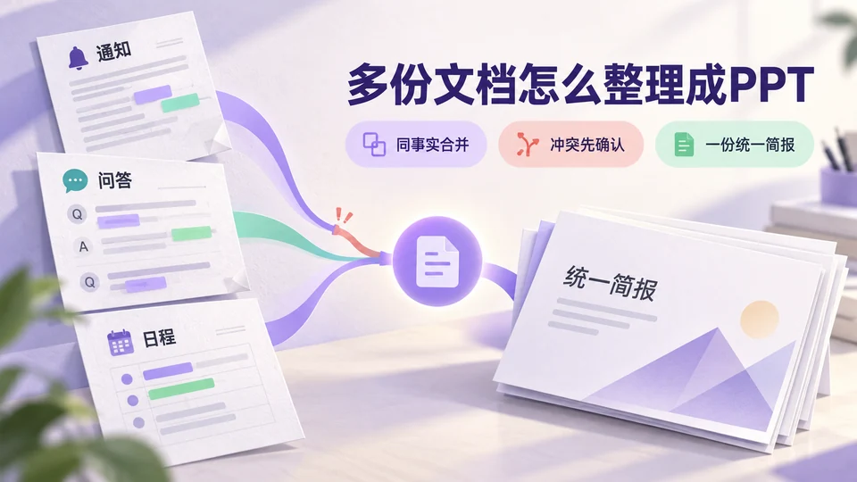 多份文档怎么整理成PPT?去重与矛盾处理