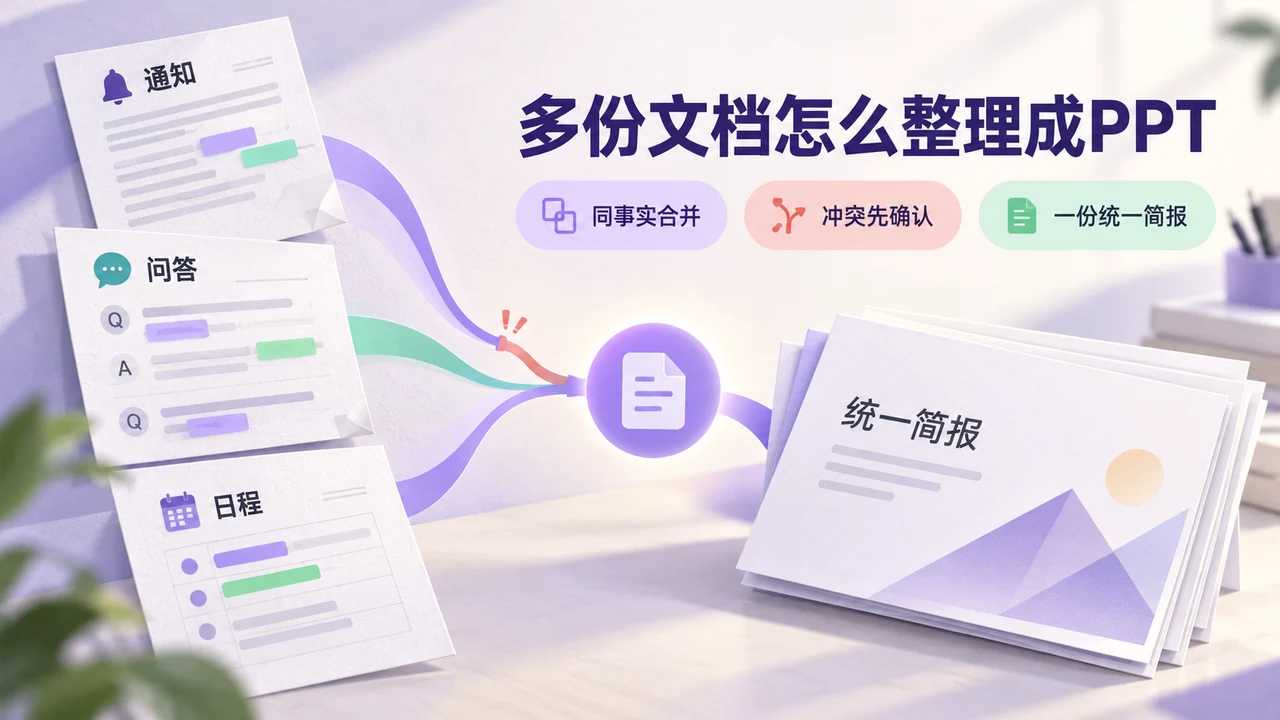通知问答日程先处理重复与冲突再归成统一简报