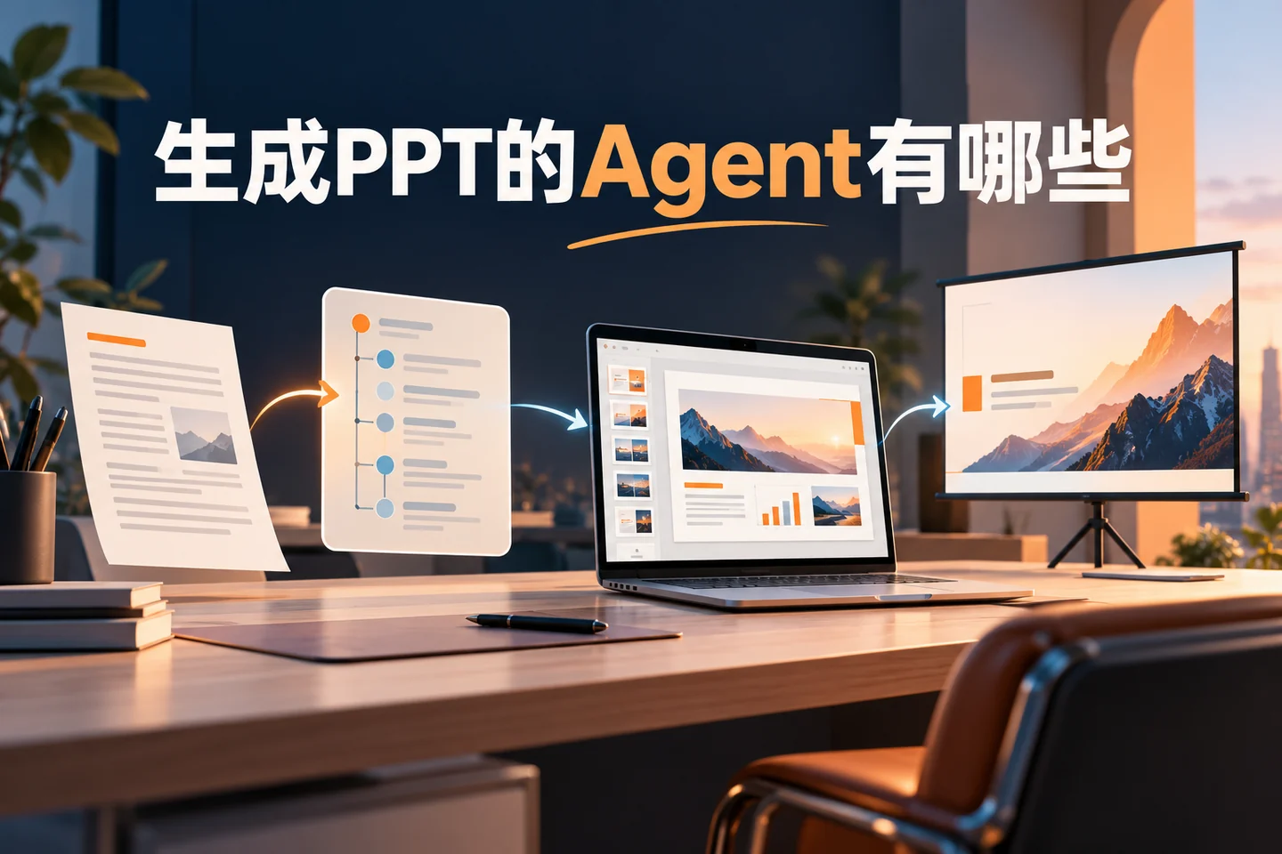 生成PPT的Agent从输入材料、计划大纲到页面编辑与交付的选择框架