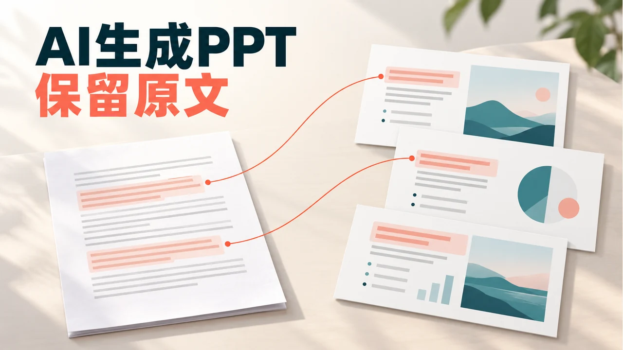 定稿中的关键文字对应到幻灯片，保留原文并调整版面