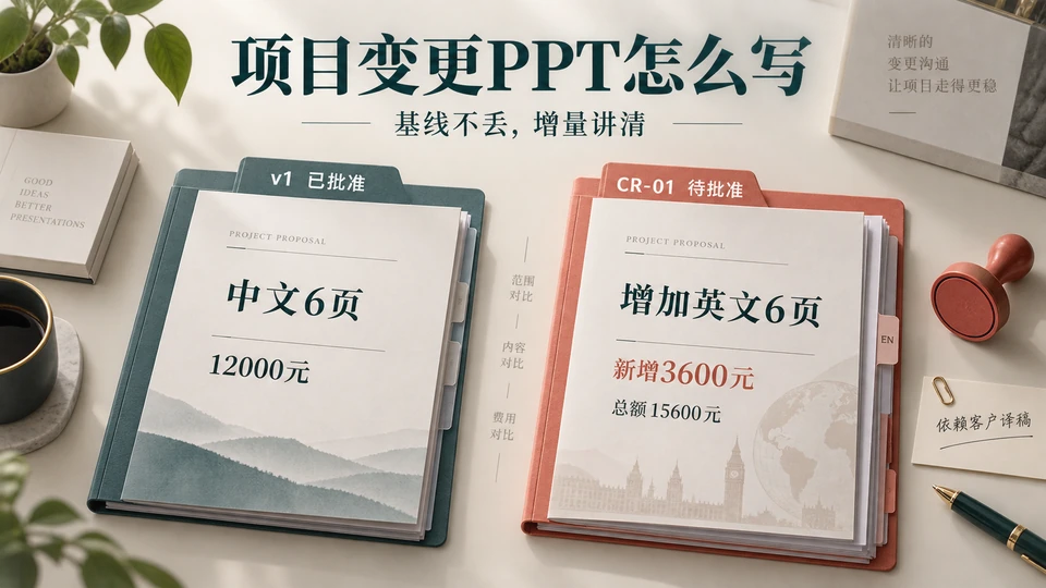 项目变更PPT怎么写?范围、工期与费用影响