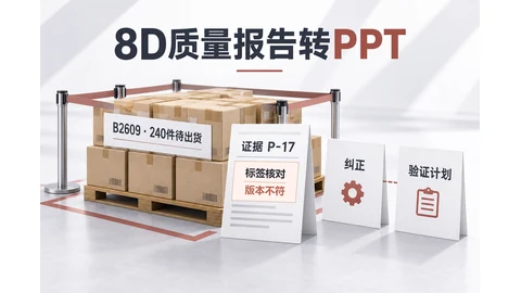 8D质量报告怎么用AI生成PPT？4类页面讲清闭环