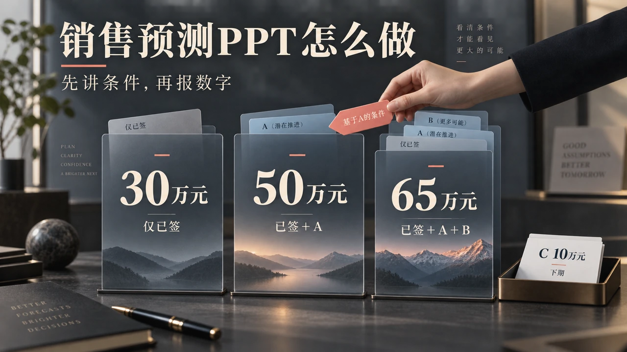 30、50、65万元对应不同条件的签约预测,C商机10万元单列下期