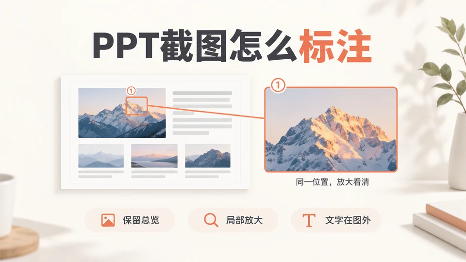 PPT截图怎么标注？局部放大与步骤说明