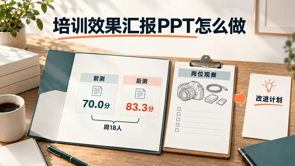培训效果汇报PPT怎么做？数据对比与改进计划