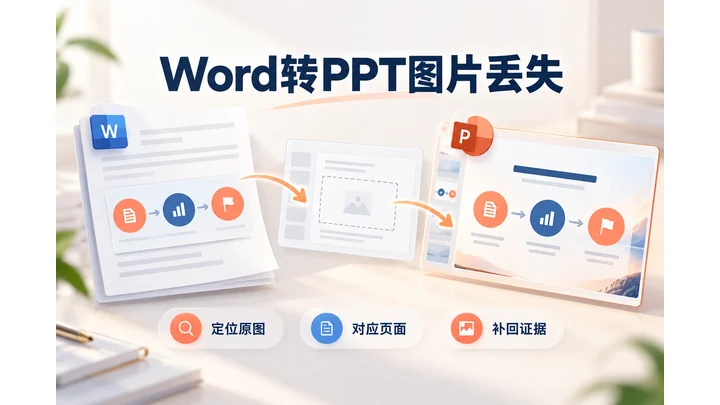 Word转PPT图片丢失怎么办？3步补回原图